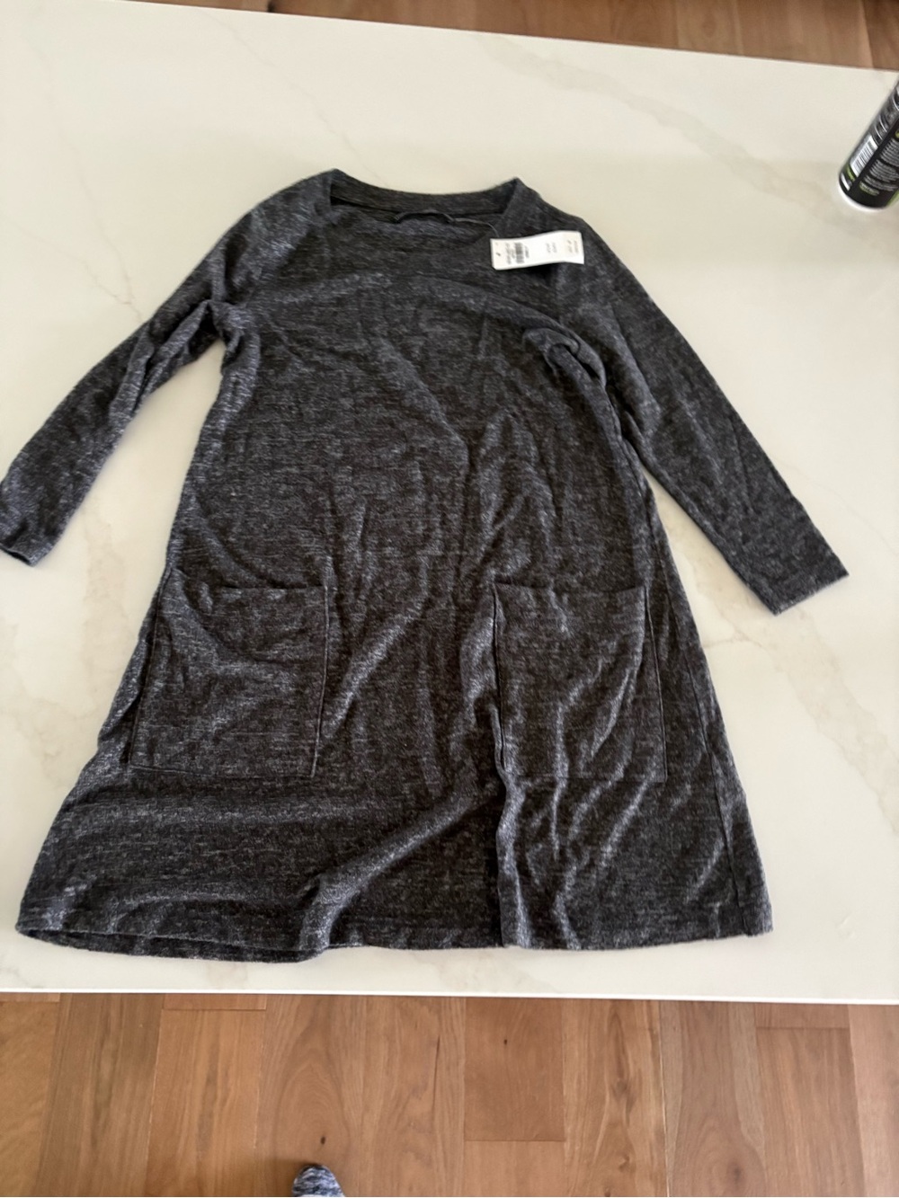 Abercrombie & Fitch Charcoal Gray Long Sleeve Pocket Dress